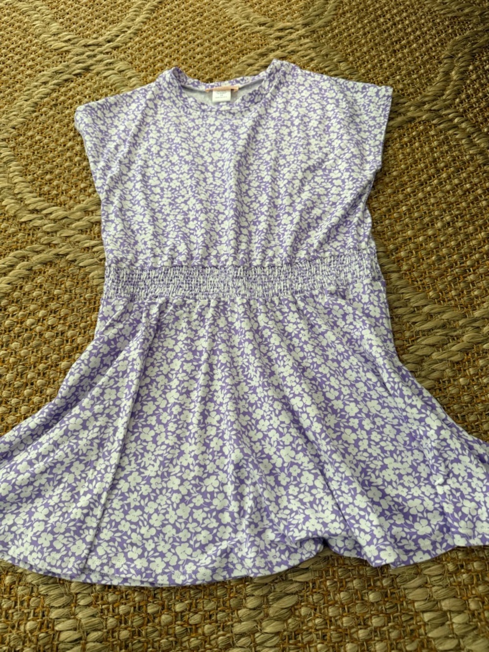Boutique BUTTERY SOFT Girls' Lavender Floral Smocked Waist Dress